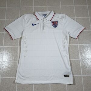 USA National Soccer Team 2014 Authentic Jersey Nike Dri-Fit Mens XL White Polo